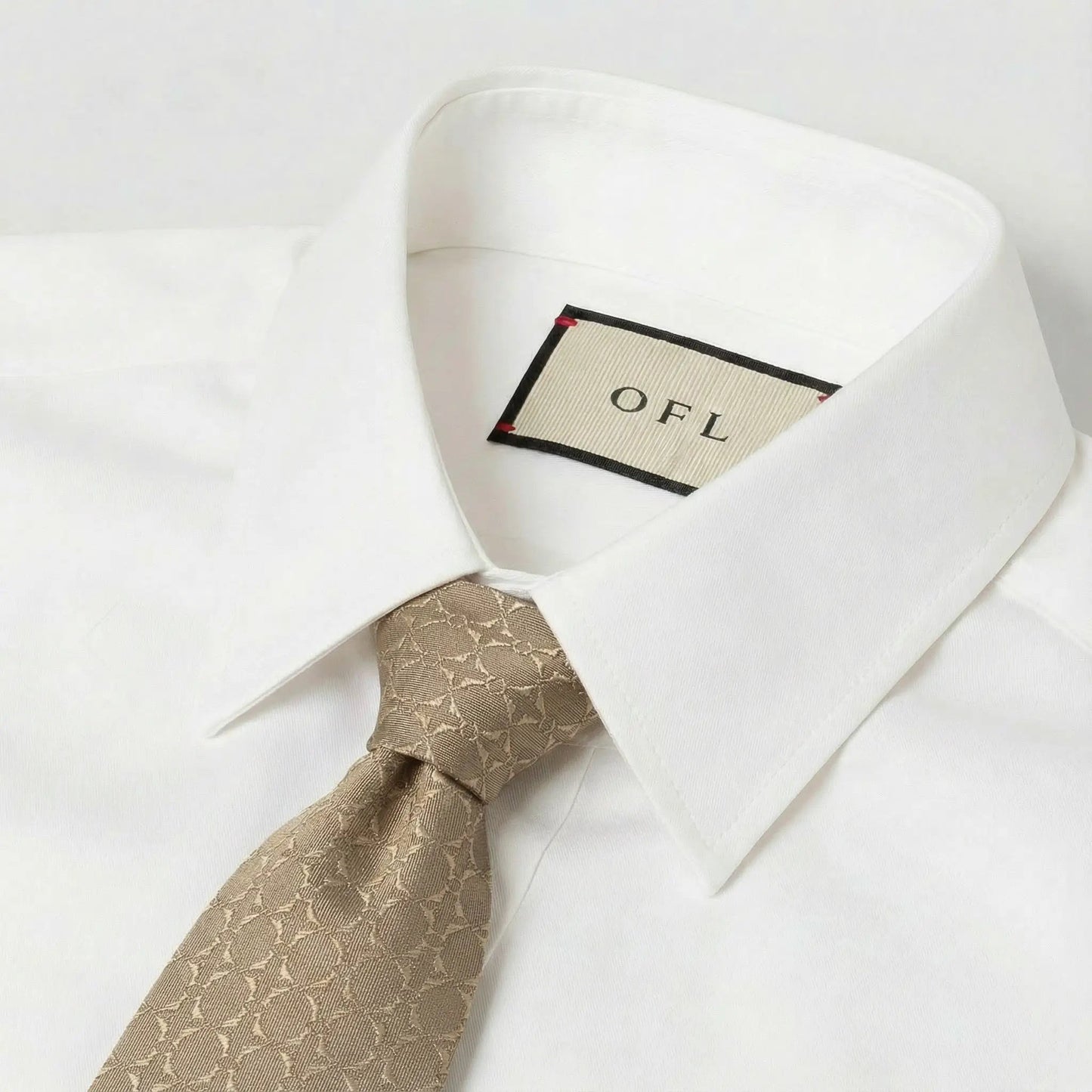 Dark Beige Textured Tie by OFL Ties