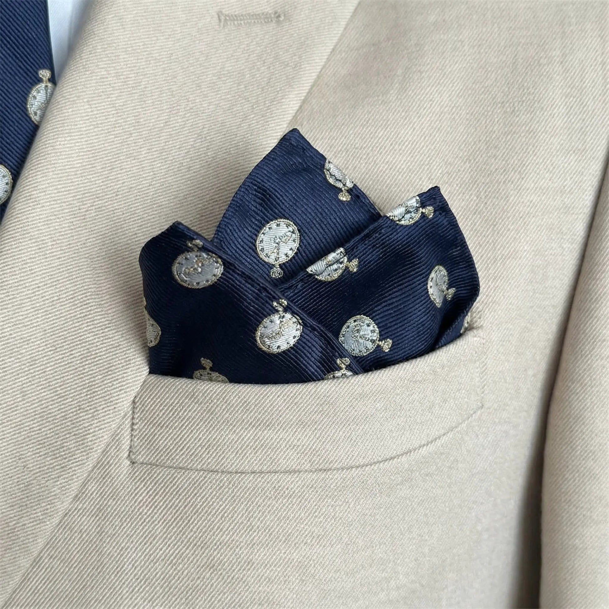 Clock Pocket Square by OFL Ties