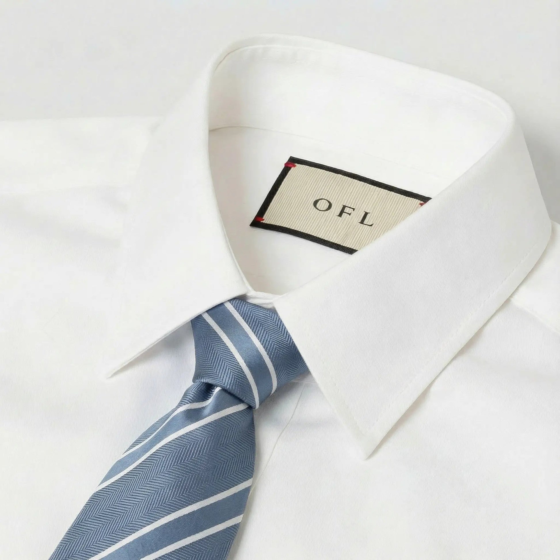 Steel Blue & White Stripe Tie - Charleston Edit by OFL Ties