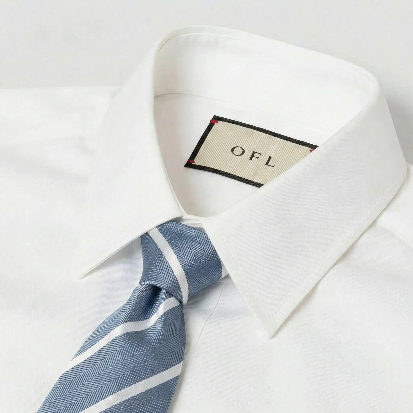 Steel Blue & White Stripe Tie - Hawksmoor Edit by OFL Ties