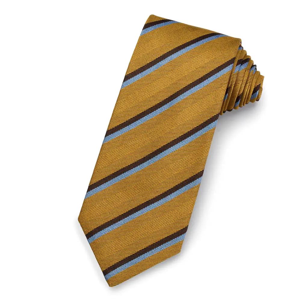 The Ashcombe Silk Stripe Tie by Benson & Clegg