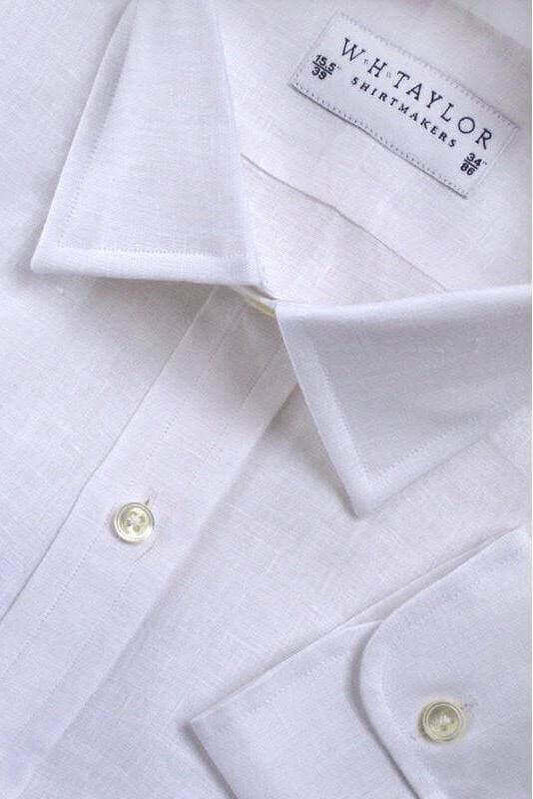 Plain White Luxury Linen Ladies Bespoke Shirt - whtshirtmakers.com
