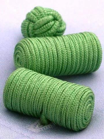 Green Knotted Barrel Cufflinks by whtshirtmakers.com