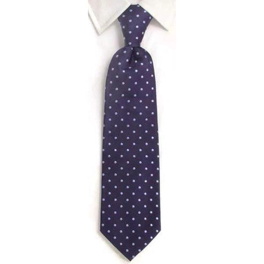 Handmade Navy & Blue Spot Silk Tie by whtshirtmakers.com