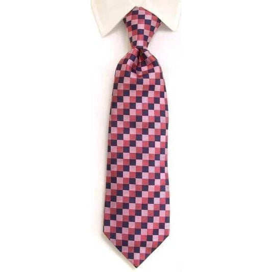 Handmade Navy & Pink Diamond Check Silk Tie by whtshirtmakers.com