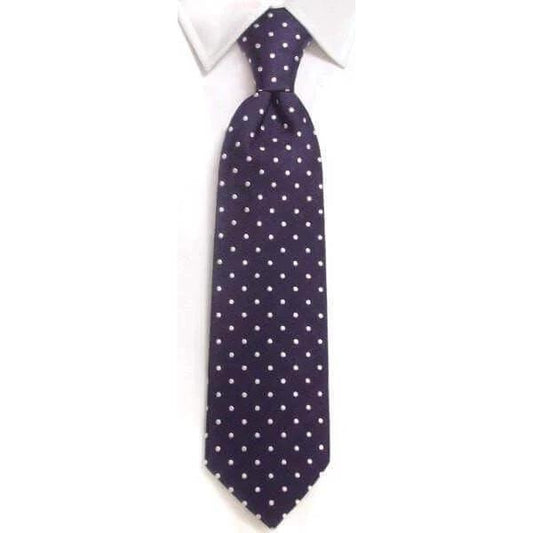 Handmade Navy & White Spot Silk Tie by whtshirtmakers.com