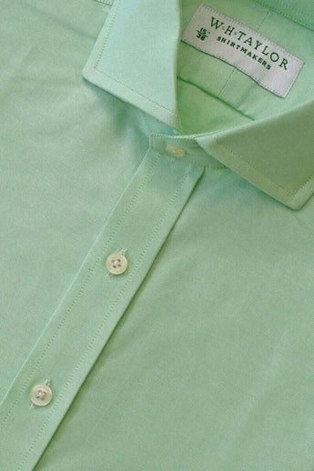 W.H Taylor shirtmakers Plain Green Oxford Bespoke Shirt