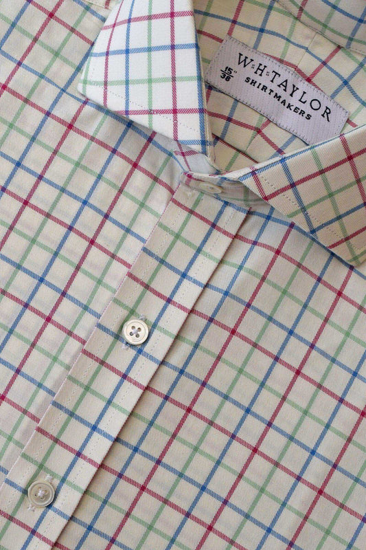 Blue Green & Magenta Twill Check Twill Ladies Bespoke Shirt - whtshirtmakers.com
