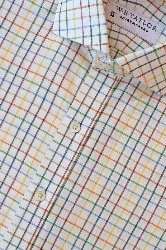 Bright Multi-Coloured Check Twill Ladies Bespoke Shirt - whtshirtmakers.com