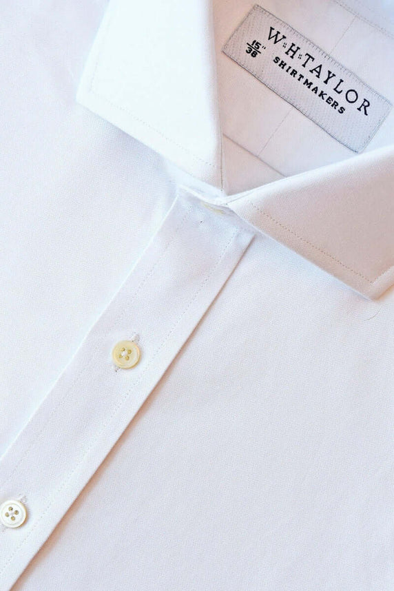 W.H Taylor shirtmakers Plain White Oxford Bespoke Shirt