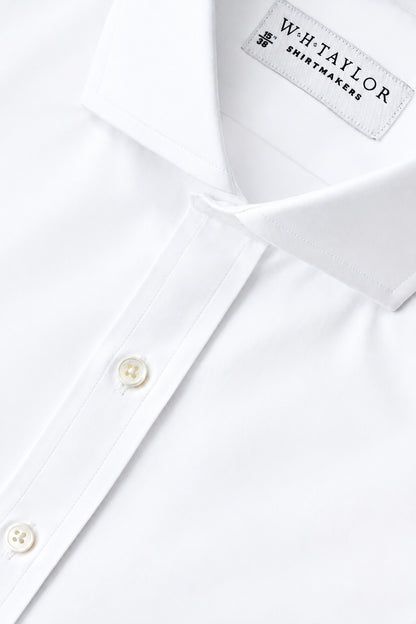 Plain White Cotton Poplin Men's Bespoke Shirt - whtshirtmakers.com