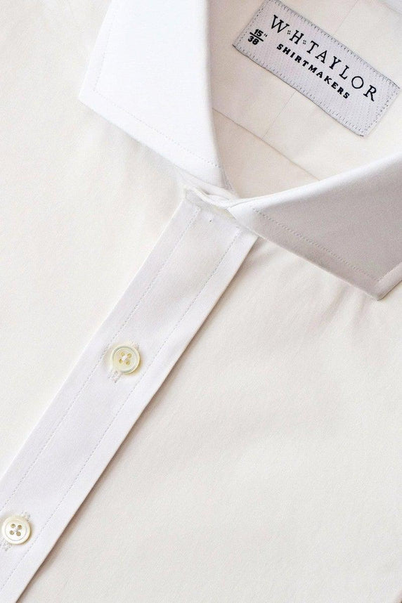 W.H Taylor shirtmakers Pack of Three Plain White 140's Superfine Poplin Bespoke Shirt