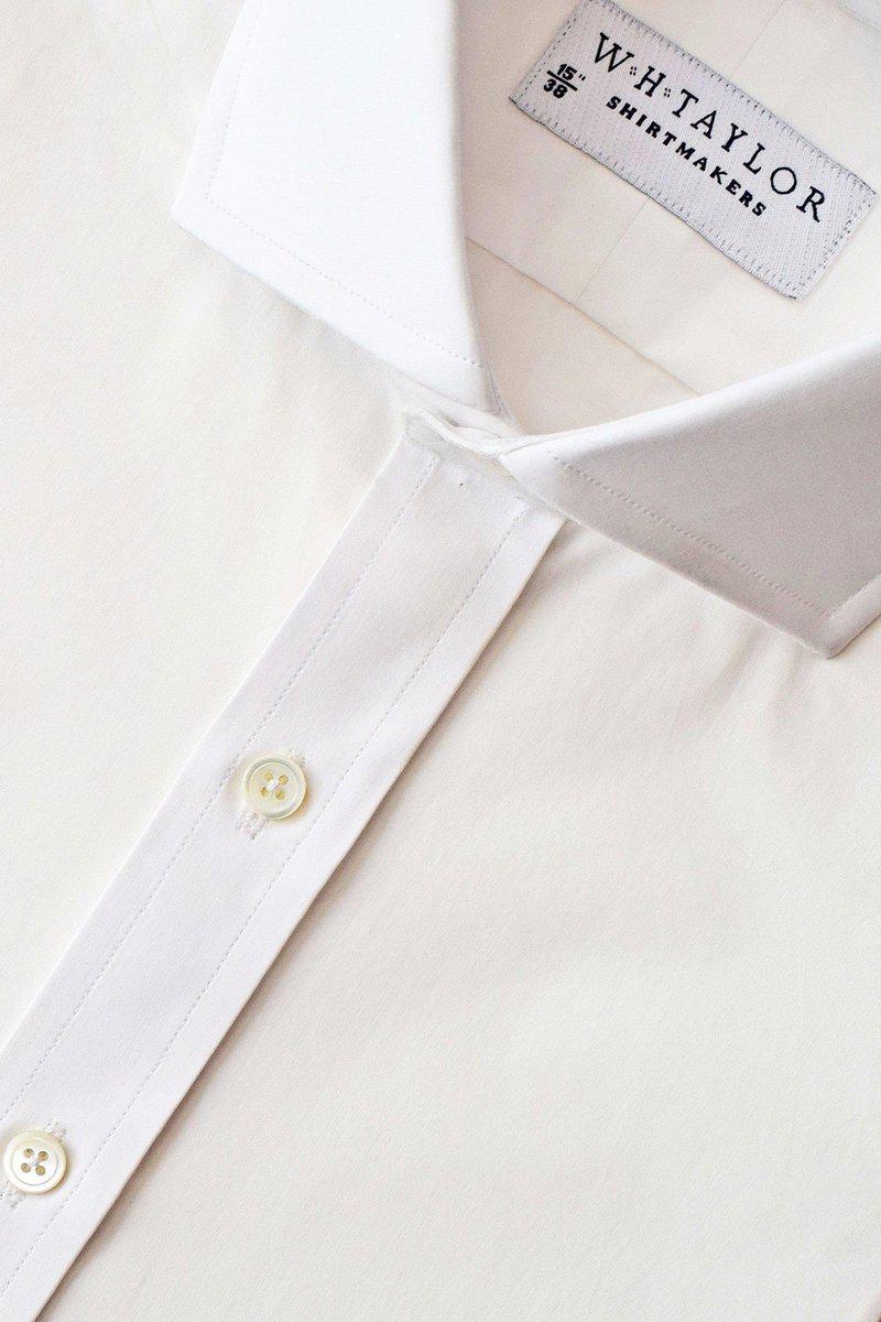 Pack of Three Plain White Cotton Poplin Men's Bespoke Shirt - whtshirtmakers.com