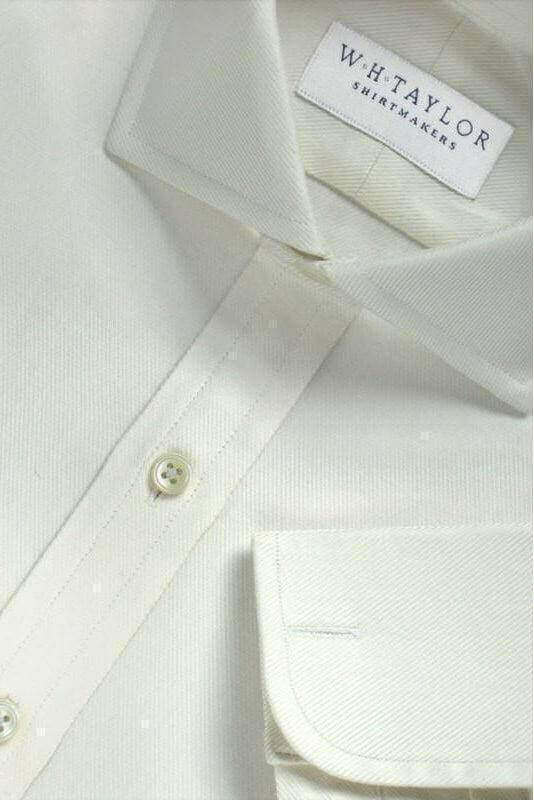 Cream Lined Twill Cotton Ladies Bespoke Shirt - whtshirtmakers.com