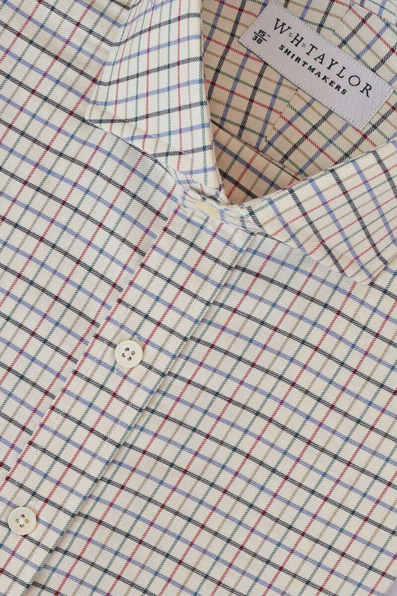 W.H Taylor shirtmakers Green Kendal Country Check Twill Bespoke Shirt
