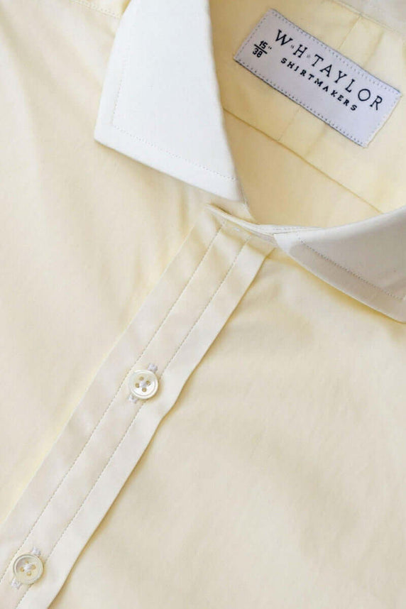 W.H Taylor shirtmakers Plain Cream 140's Superfine Poplin Bespoke Shirt