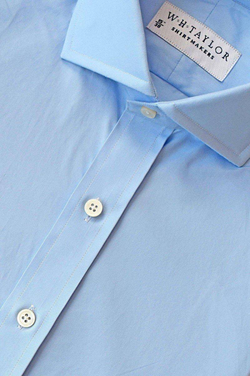 Pack of Three Plain Sky Blue Poplin Men's Bespoke Shirt - whtshirtmakers.com
