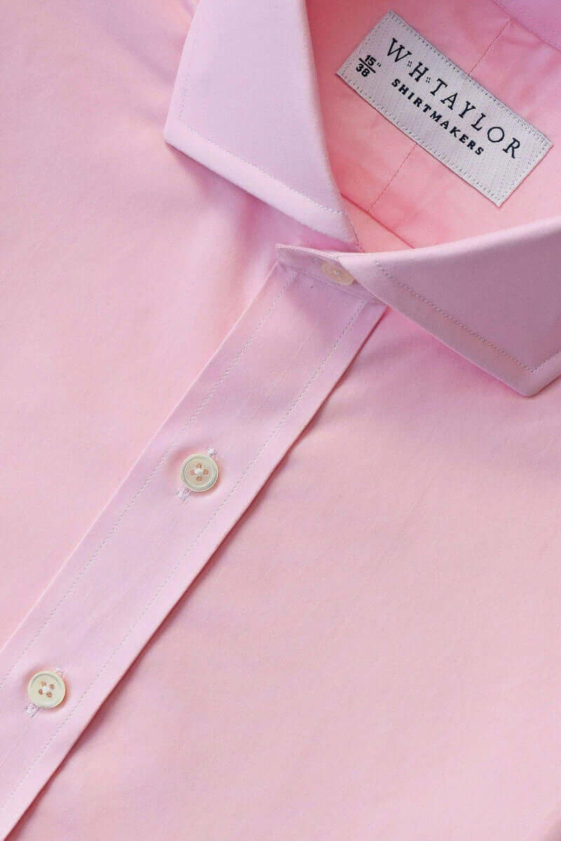 Plain Pink 140's Superfine Men's Bespoke Shirt - whtshirtmakers.com