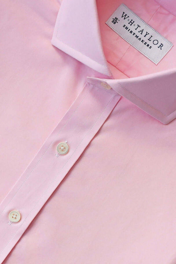W.H Taylor shirtmakers Plain Pink 160's Superfine Poplin Bespoke Shirt