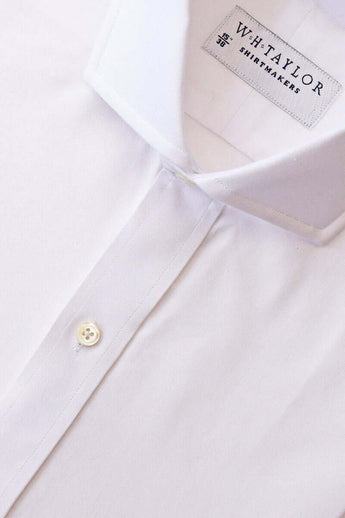 W.H Taylor shirtmakers Plain White Pinpoint Bespoke Shirt