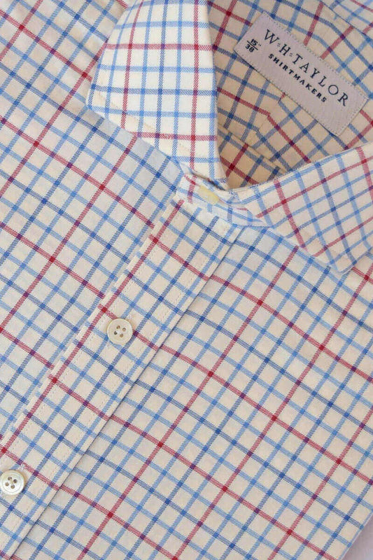 Blue & Red Kendal Country Check Twill Ladies Bespoke Shirt - whtshirtmakers.com
