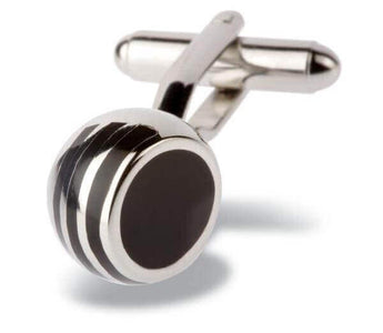 W.H Taylor shirtmakers Black Angled Ball Cufflinks