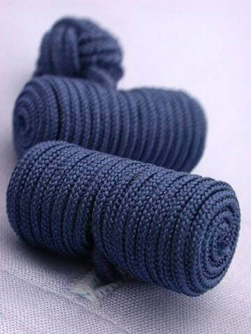 Blue Knotted Silk Barrel Cufflinks - whtshirtmakers.com
