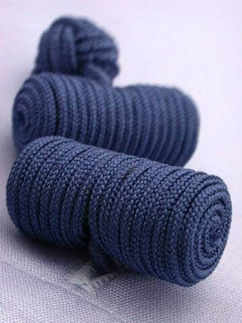 W.H Taylor shirtmakers Blue Knotted Silk Barrel Cufflinks