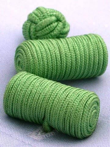 W.H Taylor shirtmakers Green Knotted Barrel Cufflinks