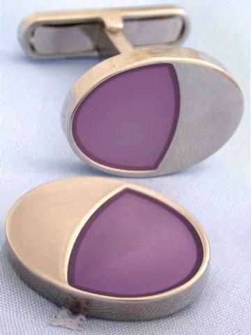 Lilac Oval Cufflinks - whtshirtmakers.com