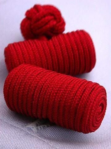 Red Knotted Barrel Cufflinks - whtshirtmakers.com