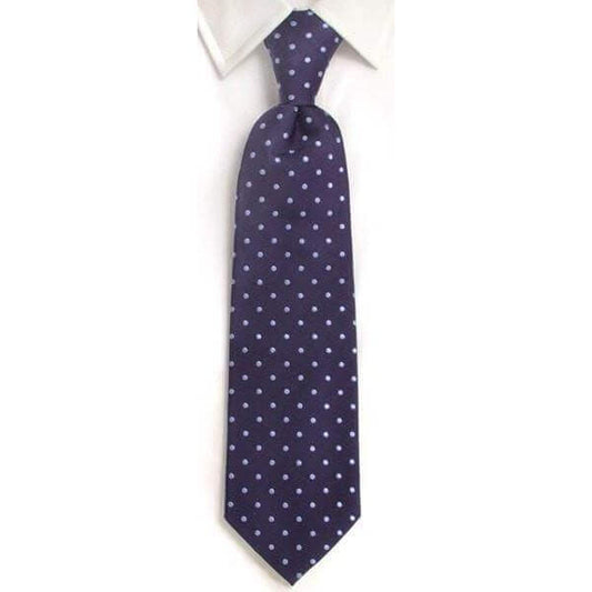 Handmade Navy & Blue Spot Silk Tie - whtshirtmakers.com