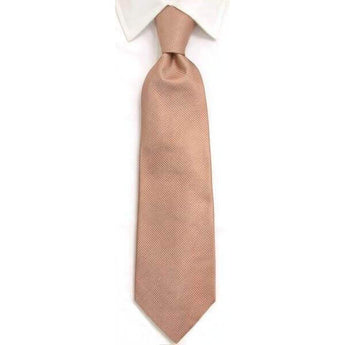 W.H Taylor shirtmakers Handmade Tan Plain Ribbed Silk Tie