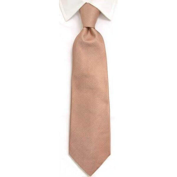 W.H Taylor shirtmakers Handmade Tan Plain Ribbed Silk Tie